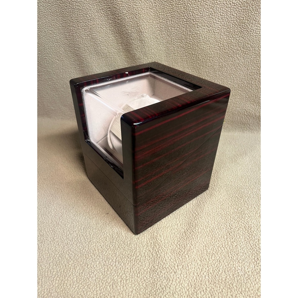 Chiyoda Single Automatic Watch Winder Mahogany Wood Gloss Finish Quiet Motor - Picture 4 of 16